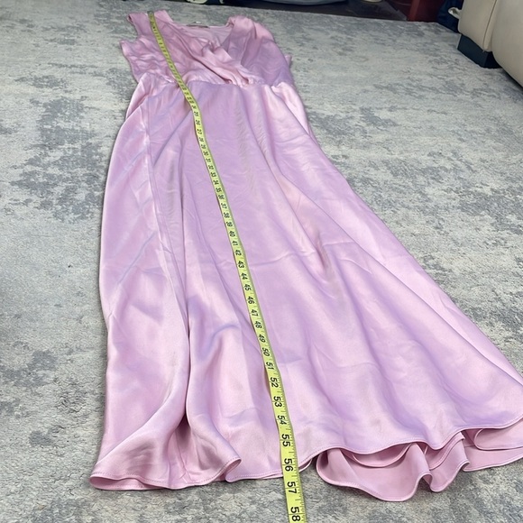 New Favorite Daughter Sleeveless Nita Dress Pastel Lavender Satin Maxi Sz M - Picture 9 of 11